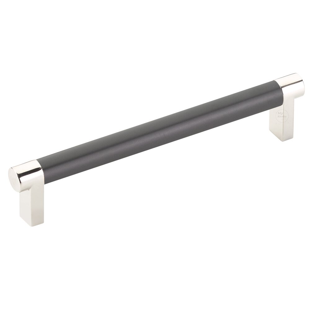 6" Centers Rectangular Stem in Polished Nickel And Smooth Bar in Oil Rubbed Bronze