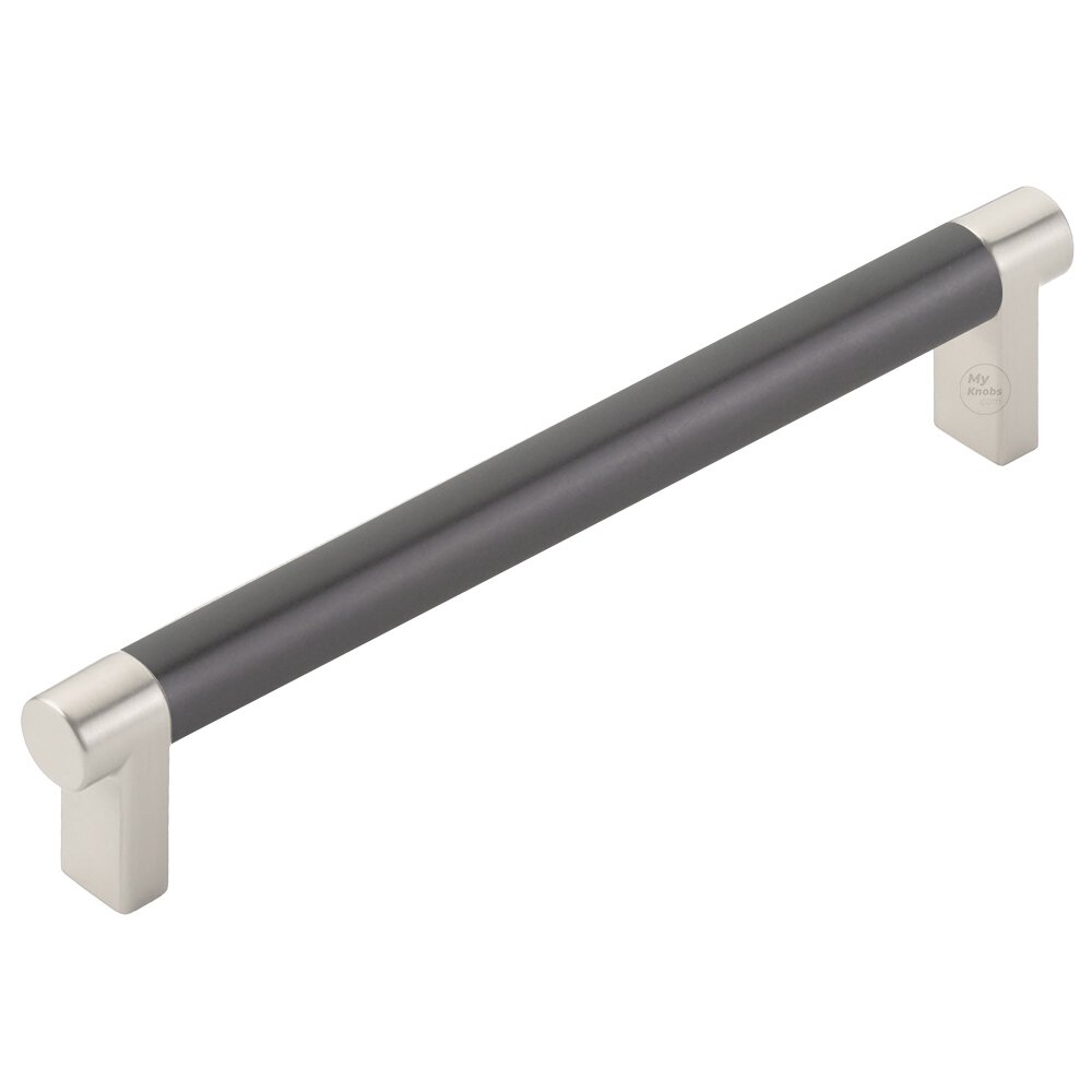 6" Centers Rectangular Stem in Satin Nickel And Smooth Bar in Oil Rubbed Bronze