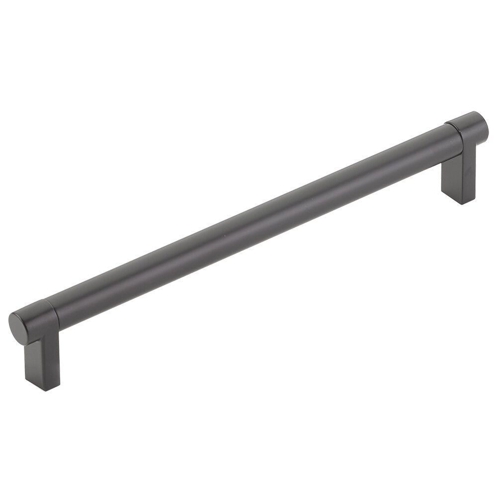 8" Centers Rectangular Stem in Flat Black And Smooth Bar in Flat Black