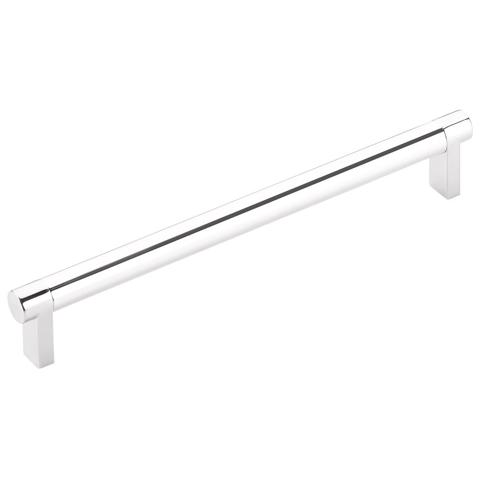 8" Centers Rectangular Stem in Polished Chrome And Smooth Bar in Polished Chrome