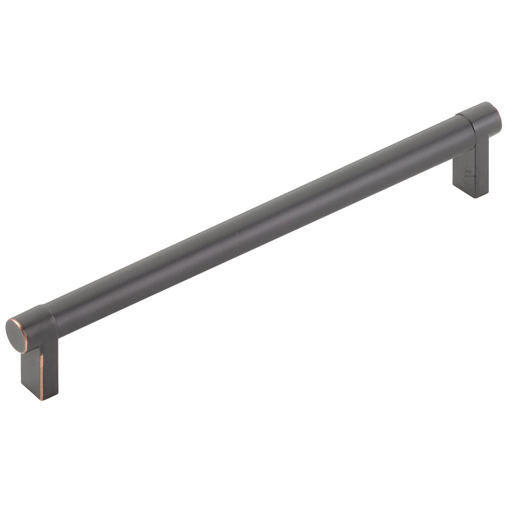 8" Centers Rectangular Stem in Oil Rubbed Bronze And Smooth Bar in Flat Black