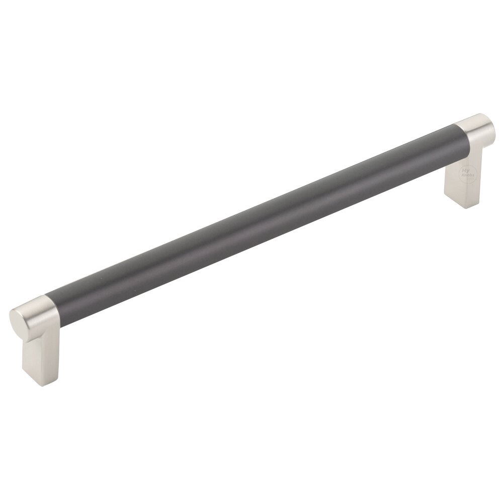 8" Centers Rectangular Stem in Satin Nickel And Smooth Bar in Oil Rubbed Bronze