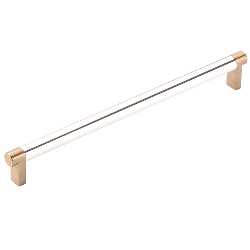 10" Centers Rectangular Stem in Satin Copper And Smooth Bar in Polished Nickel