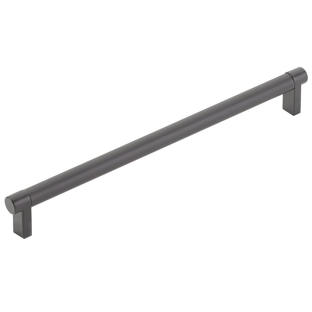 10" Centers Rectangular Stem in Flat Black And Smooth Bar in Flat Black