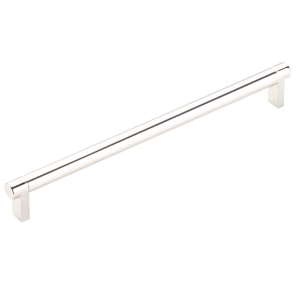 10" Centers Rectangular Stem in Polished Nickel And Smooth Bar in Polished Nickel