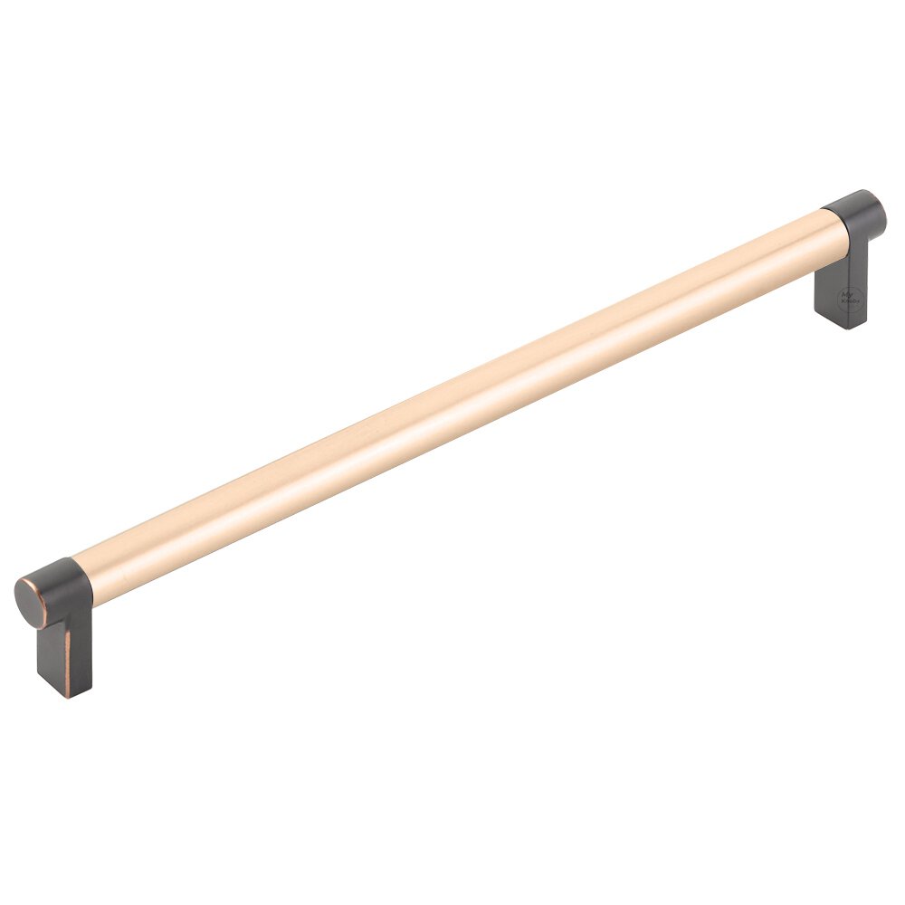 10" Centers Rectangular Stem in Oil Rubbed Bronze And Smooth Bar in Satin Copper