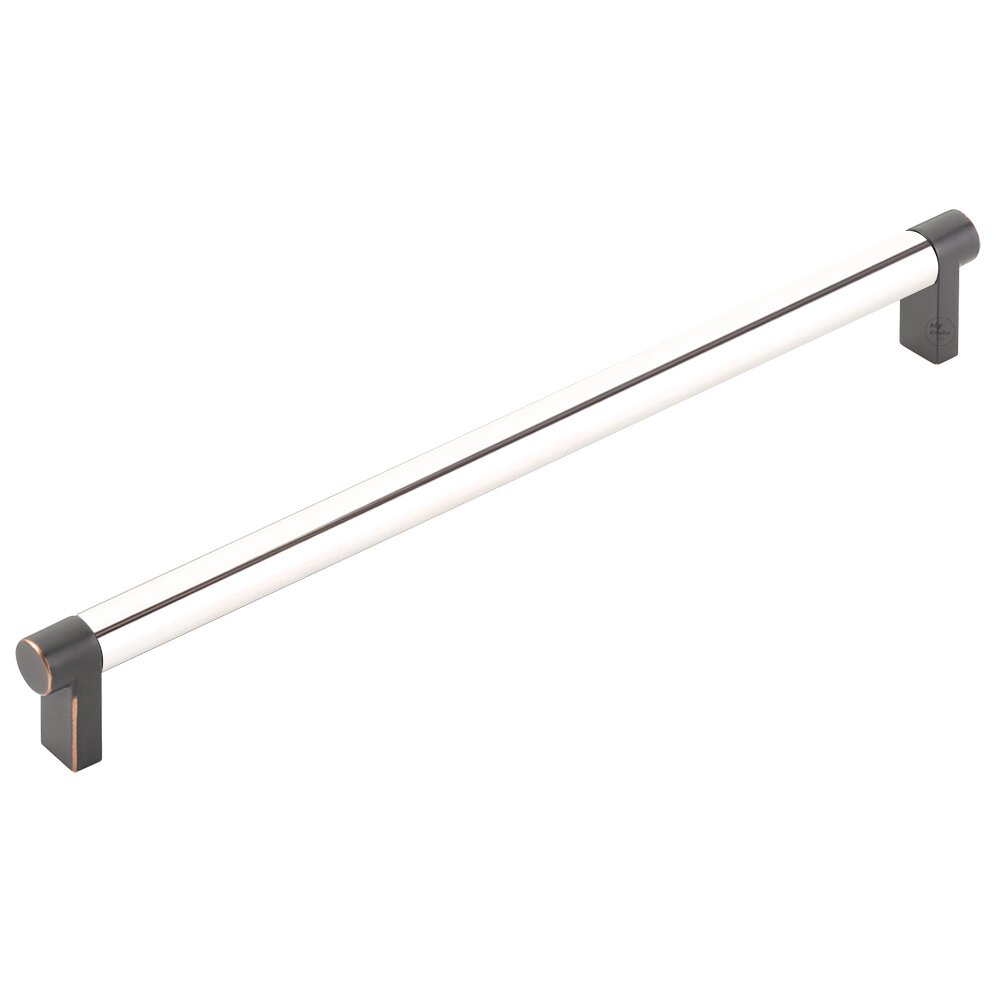 10" Centers Rectangular Stem in Oil Rubbed Bronze And Smooth Bar in Polished Nickel