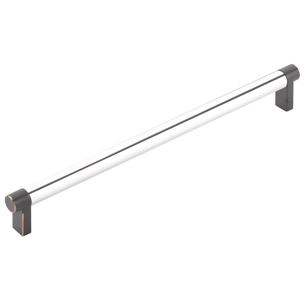 10" Centers Rectangular Stem in Oil Rubbed Bronze And Smooth Bar in Polished Chrome