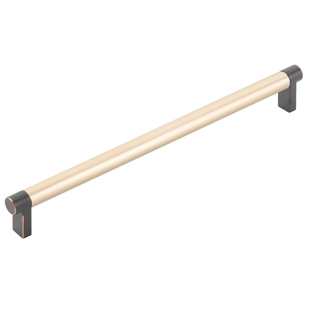 10" Centers Rectangular Stem in Oil Rubbed Bronze And Smooth Bar in Satin Brass