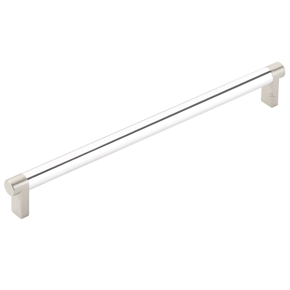 10" Centers Rectangular Stem in Satin Nickel And Smooth Bar in Polished Chrome