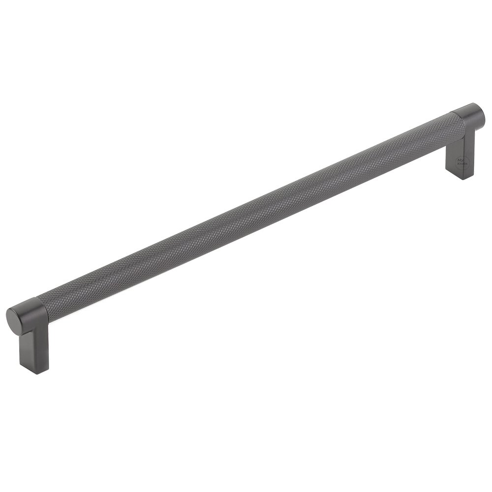 10" Centers Rectangular Stem in Flat Black And Knurled Bar in Oil Rubbed Bronze