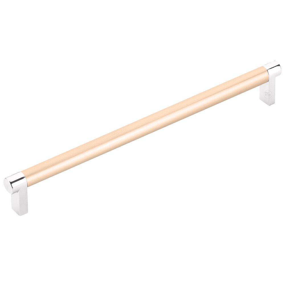 10" Centers Rectangular Stem in Polished Chrome And Smooth Bar in Satin Copper