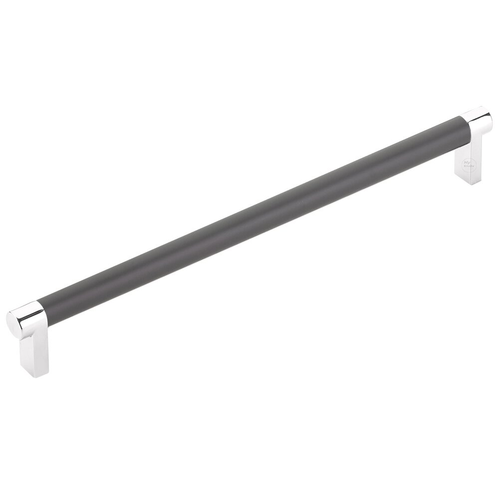 10" Centers Rectangular Stem in Polished Chrome And Smooth Bar in Flat Black