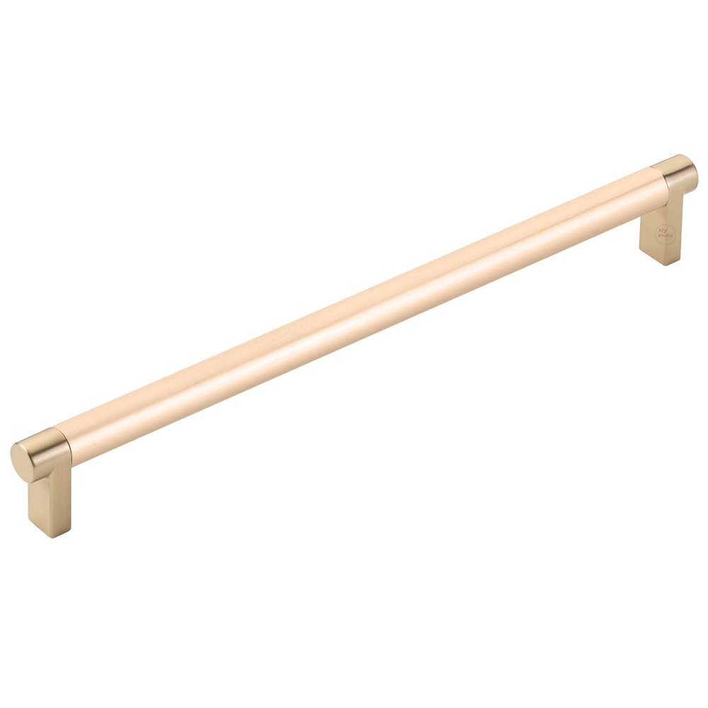 10" Centers Rectangular Stem in Satin Brass And Smooth Bar in Satin Copper