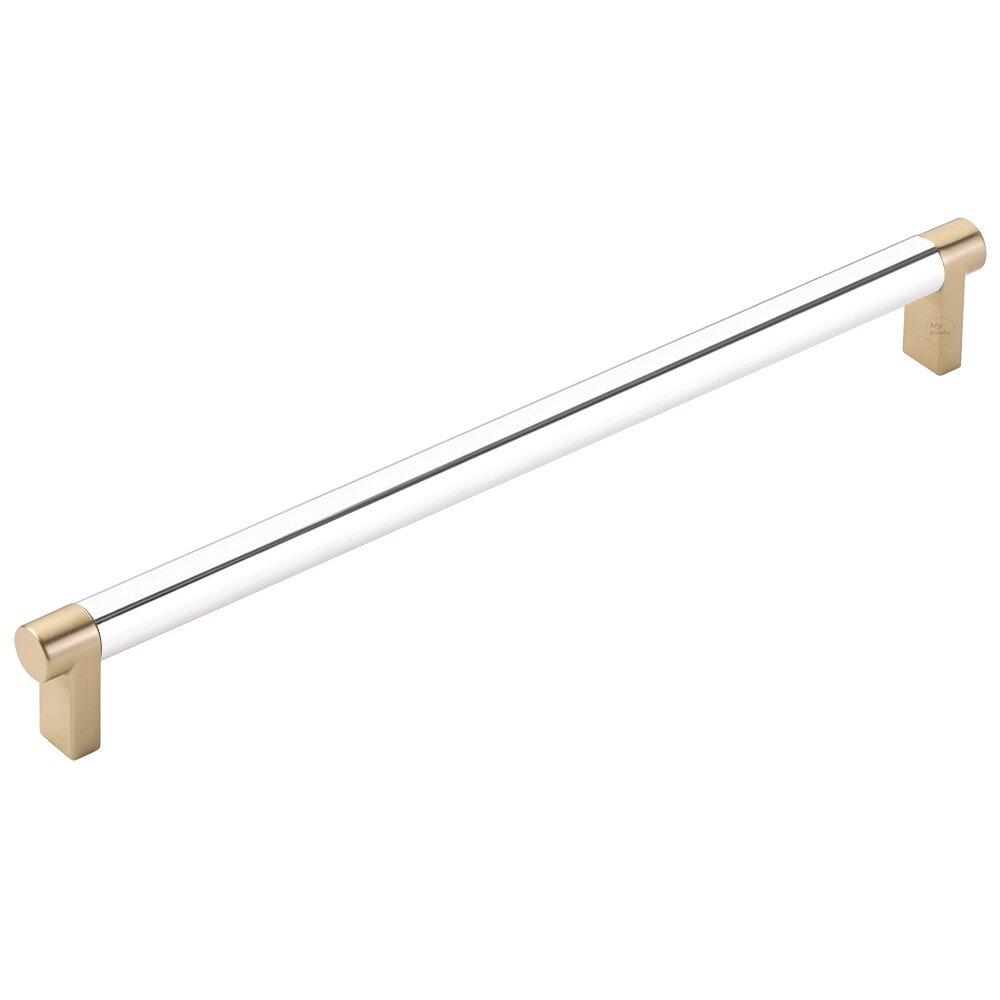 10" Centers Rectangular Stem in Satin Brass And Smooth Bar in Polished Chrome