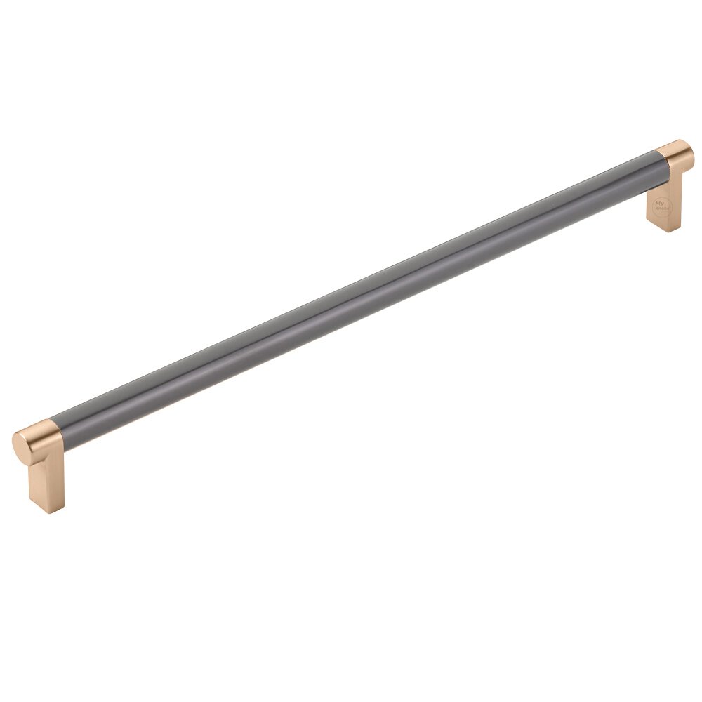 12" Centers Rectangular Stem in Satin Copper And Smooth Bar in Oil Rubbed Bronze
