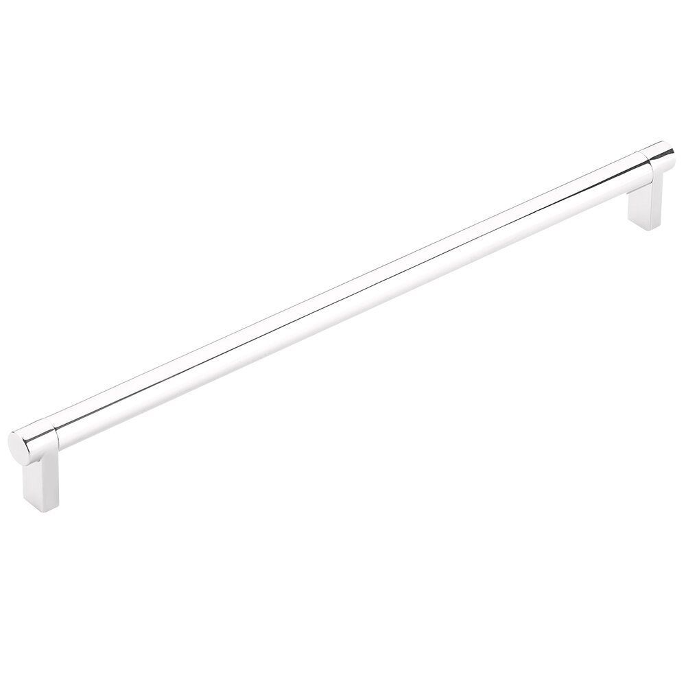 12" Centers Rectangular Stem in Polished Chrome And Smooth Bar in Polished Chrome