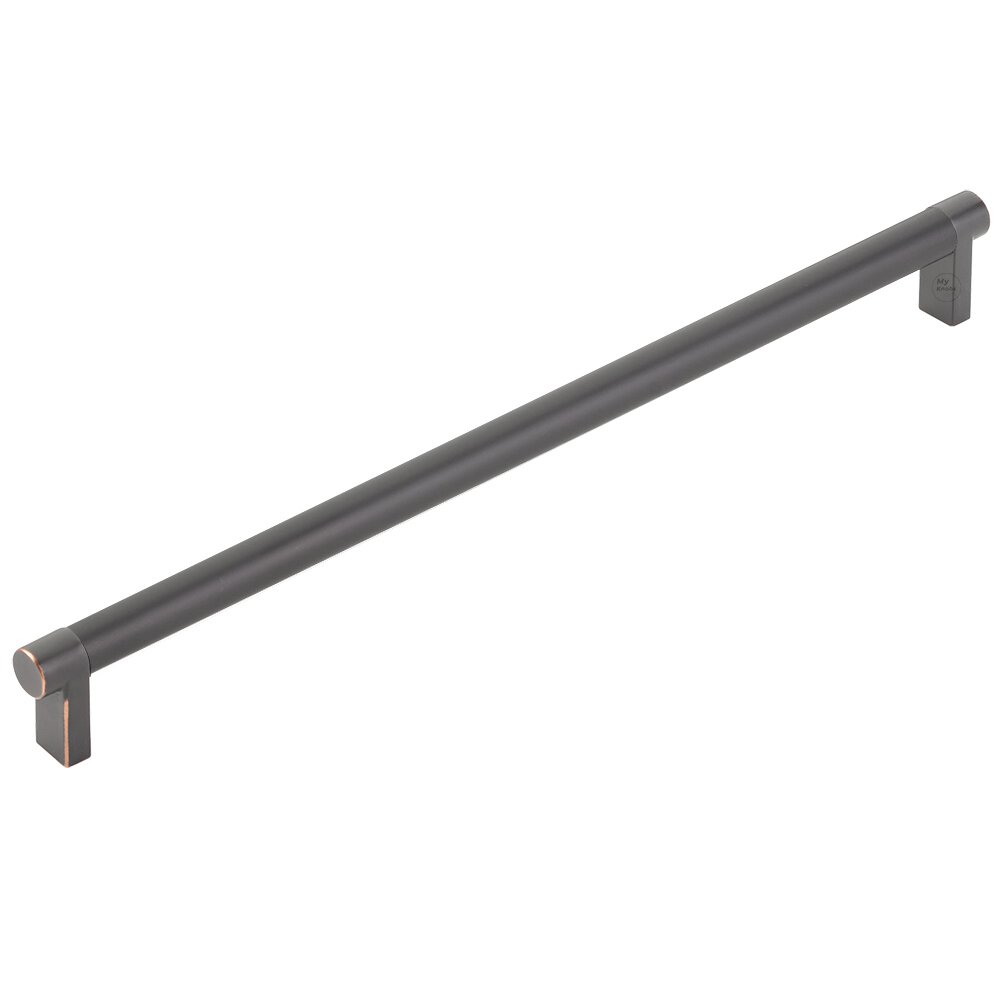 12" Centers Rectangular Stem in Oil Rubbed Bronze And Smooth Bar in Flat Black