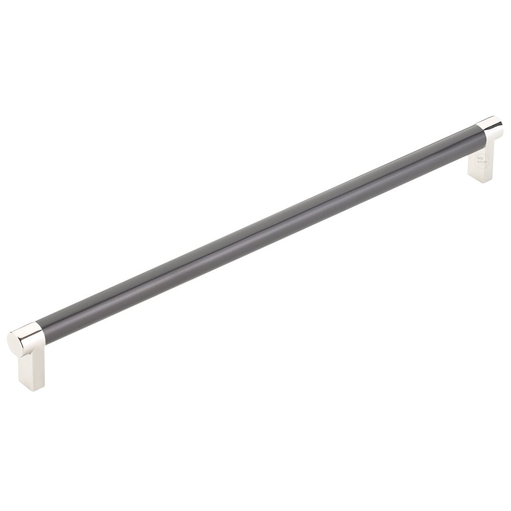 12" Centers Rectangular Stem in Polished Nickel And Smooth Bar in Oil Rubbed Bronze