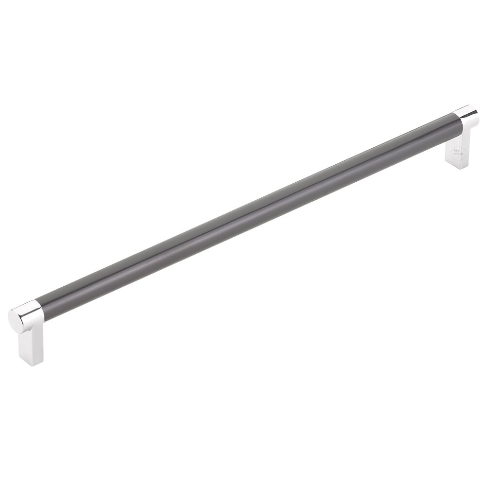 12" Centers Rectangular Stem in Polished Chrome And Smooth Bar in Oil Rubbed Bronze