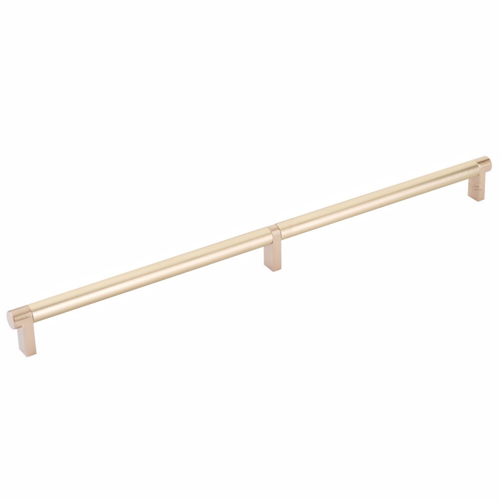16" Centers Rectangular Stem in Satin Copper And Smooth Bar in Satin Brass