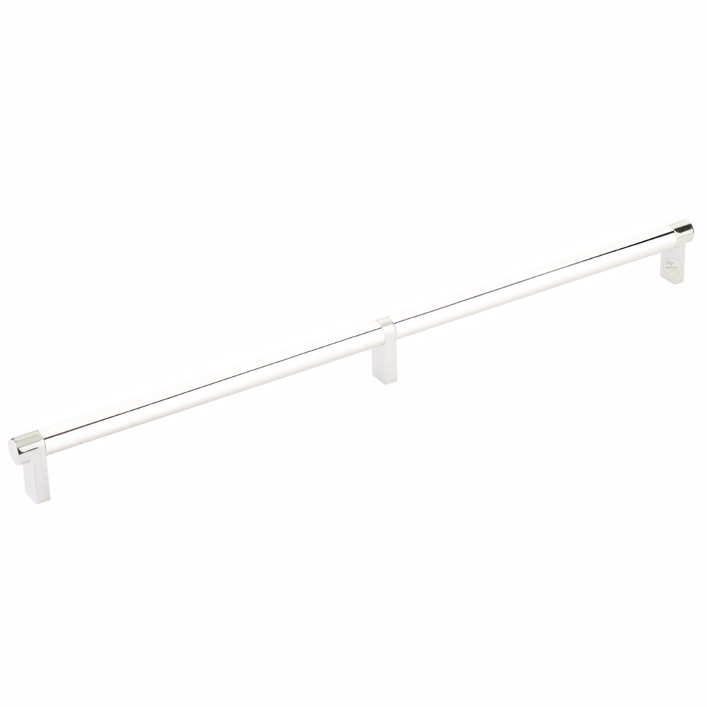 16" Centers Rectangular Stem in Polished Nickel And Smooth Bar in Polished Nickel