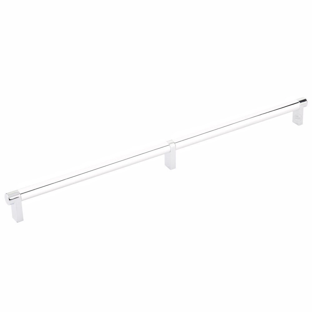16" Centers Rectangular Stem in Polished Chrome And Smooth Bar in Polished Chrome