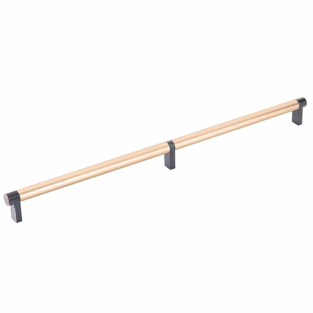 16" Centers Rectangular Stem in Oil Rubbed Bronze And Smooth Bar in Satin Copper