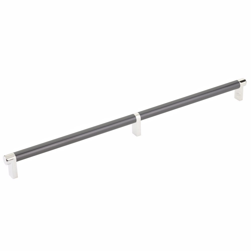 16" Centers Rectangular Stem in Polished Nickel And Smooth Bar in Oil Rubbed Bronze