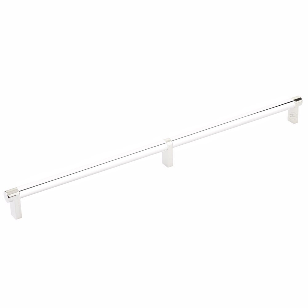 16" Centers Rectangular Stem in Polished Nickel And Smooth Bar in Polished Chrome
