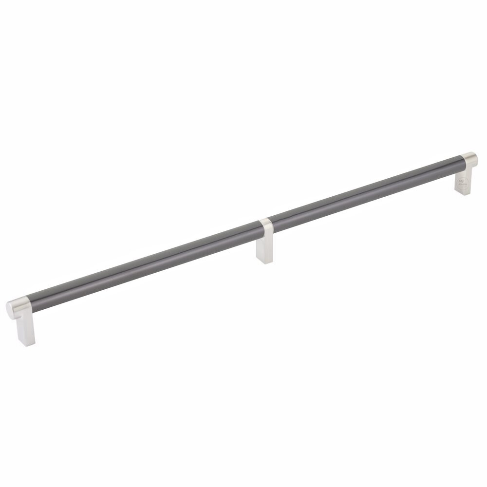 16" Centers Rectangular Stem in Satin Nickel And Smooth Bar in Oil Rubbed Bronze
