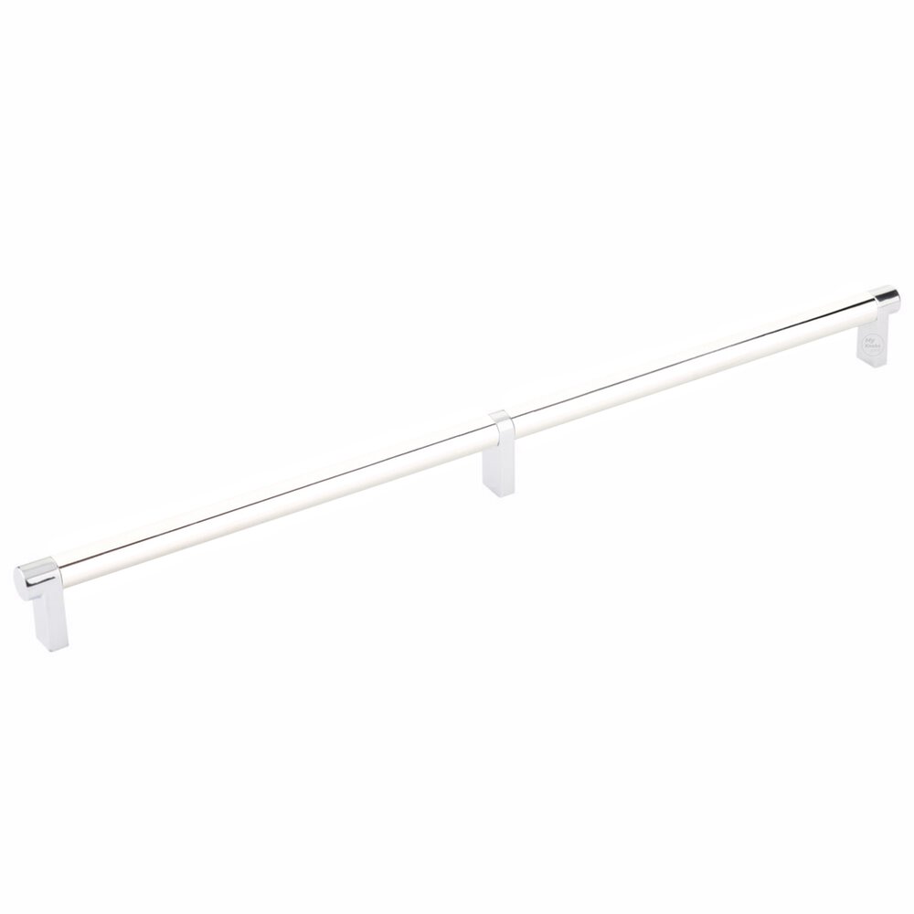 16" Centers Rectangular Stem in Polished Chrome And Smooth Bar in Polished Nickel