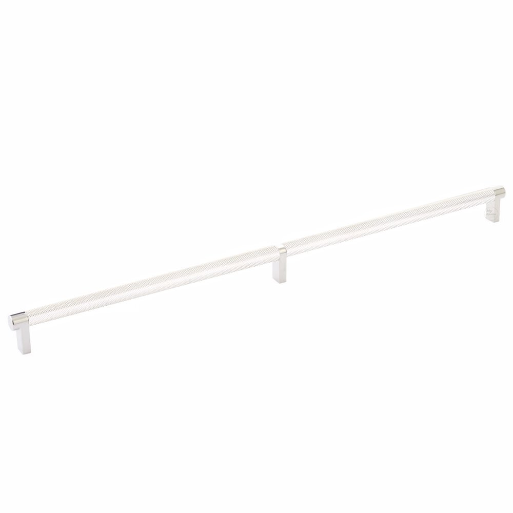 20" Centers Rectangular Stem in Polished Nickel And Knurled Bar in Polished Nickel