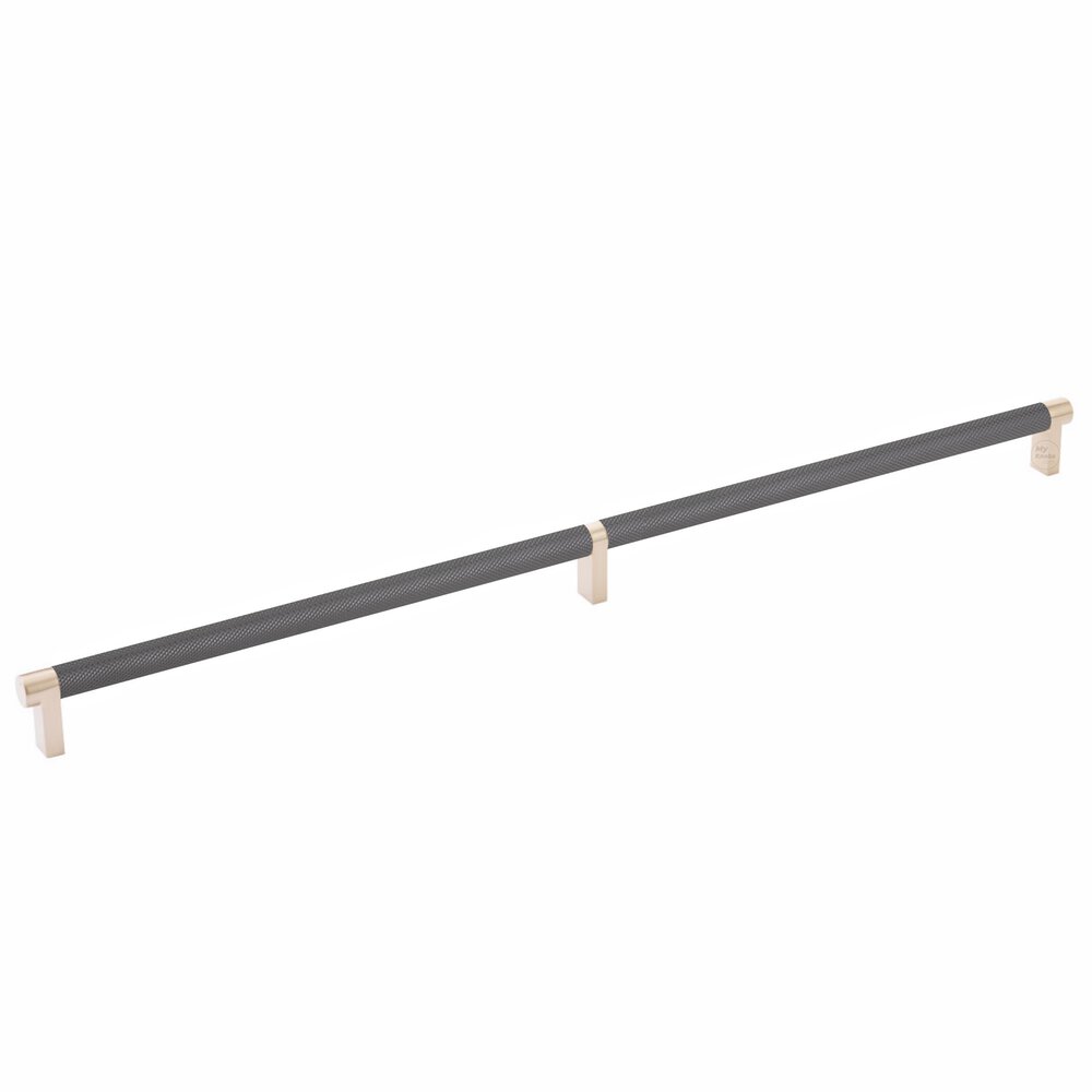 20" Centers Rectangular Stem in Satin Copper And Knurled Bar in Oil Rubbed Bronze