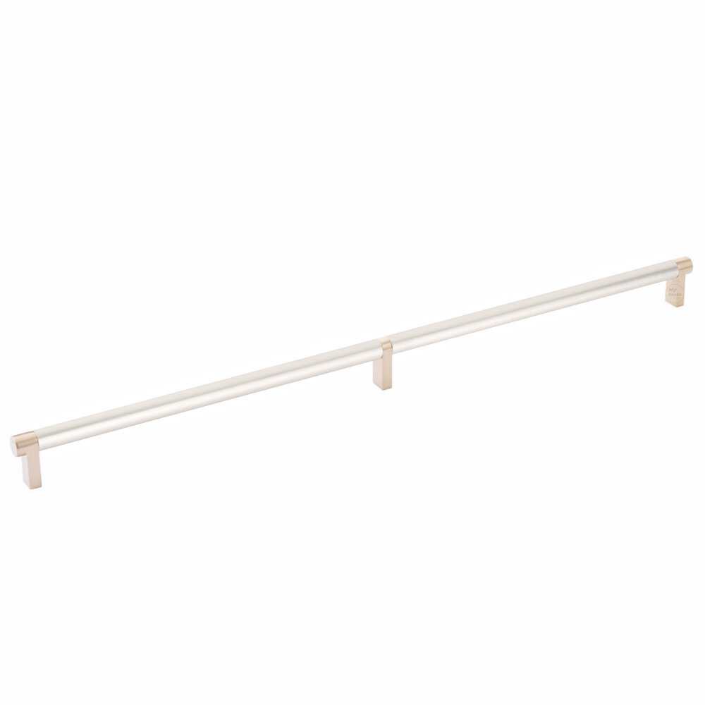 20" Centers Rectangular Stem in Satin Copper And Smooth Bar in Satin Nickel