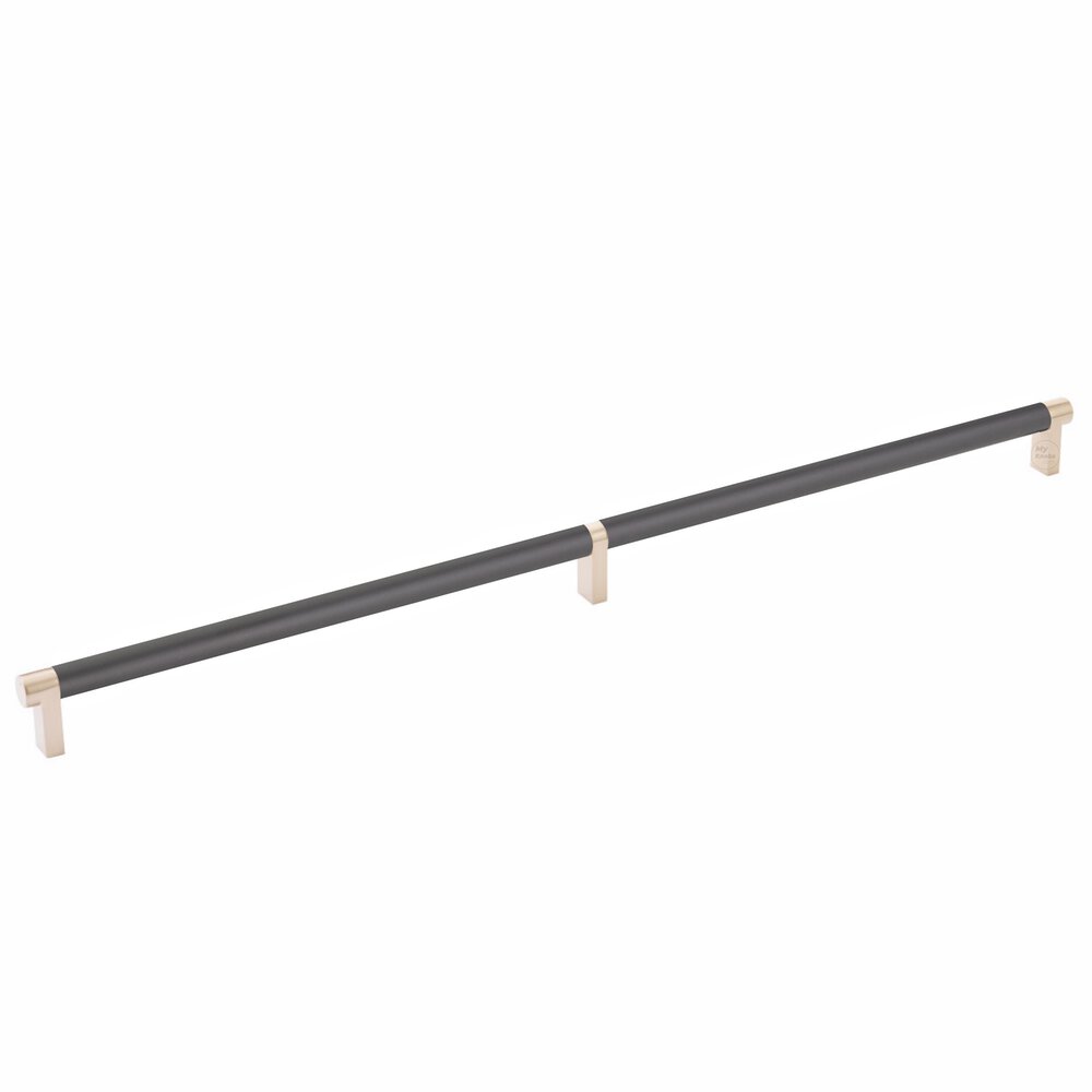 20" Centers Rectangular Stem in Satin Copper And Smooth Bar in Flat Black