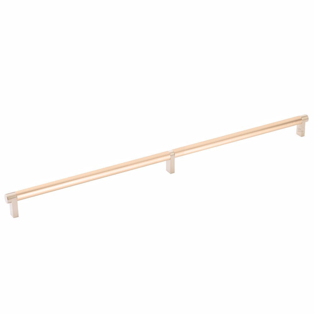 20" Centers Rectangular Stem in Satin Copper And Smooth Bar in Satin Copper