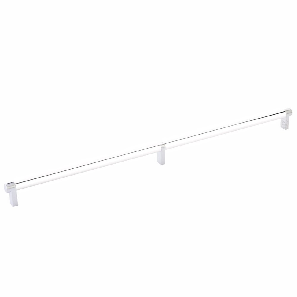 20" Centers Rectangular Stem in Polished Chrome And Smooth Bar in Polished Chrome
