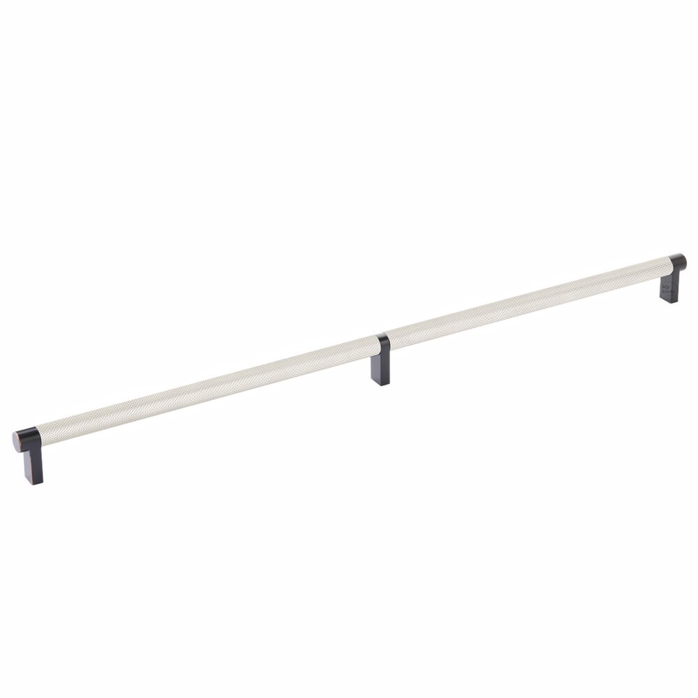 20" Centers Rectangular Stem in Oil Rubbed Bronze And Knurled Bar in Satin Nickel