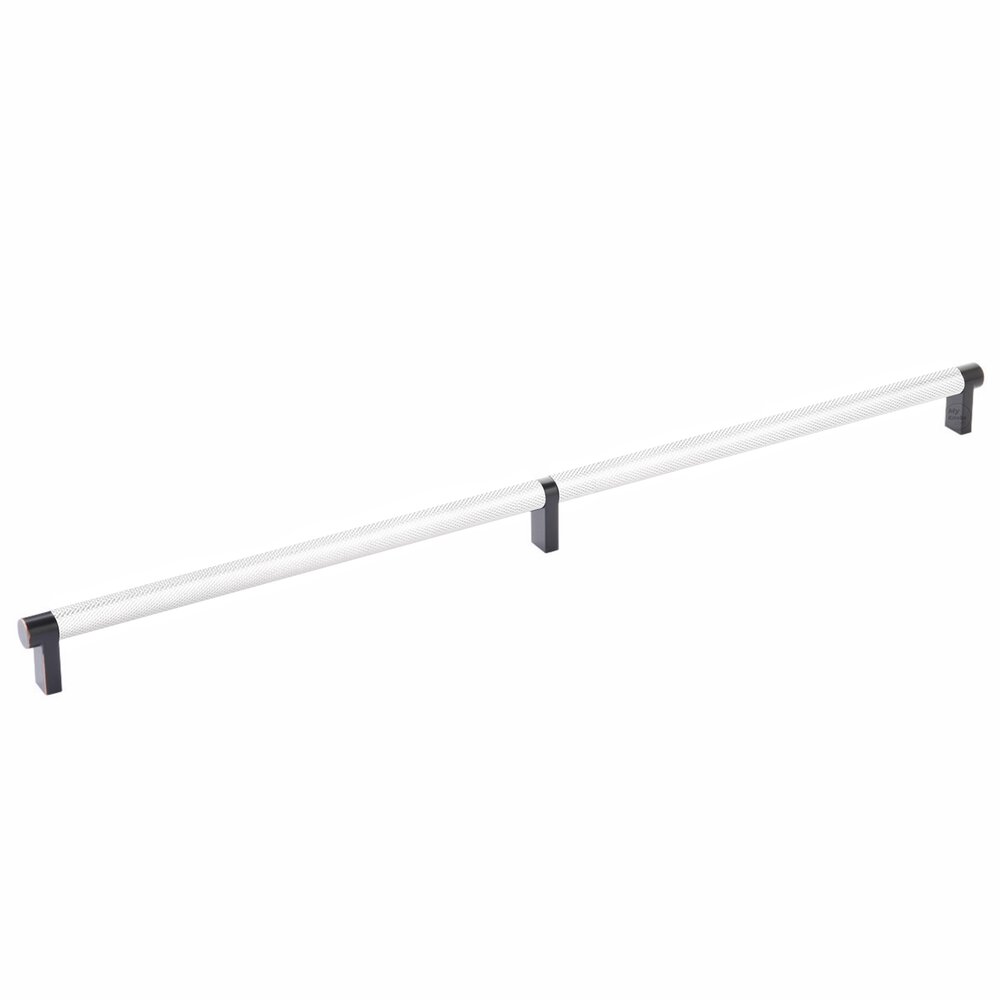 20" Centers Rectangular Stem in Oil Rubbed Bronze And Knurled Bar in Polished Chrome