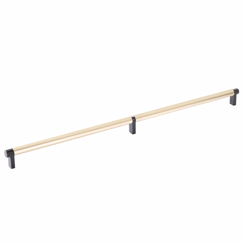 20" Centers Rectangular Stem in Oil Rubbed Bronze And Smooth Bar in Satin Brass