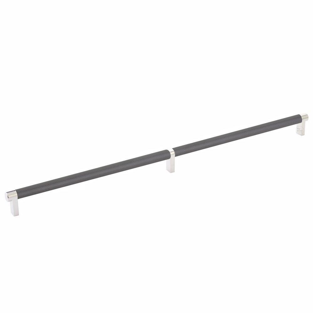 20" Centers Rectangular Stem in Polished Nickel And Knurled Bar in Oil Rubbed Bronze