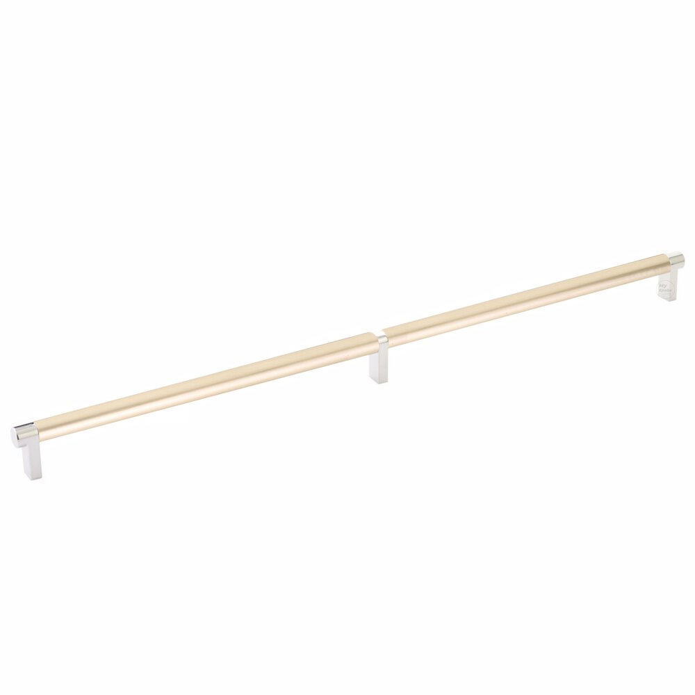 20" Centers Rectangular Stem in Polished Nickel And Smooth Bar in Satin Brass
