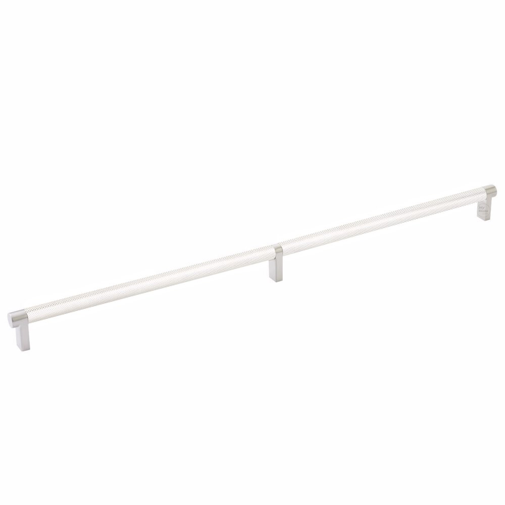 20" Centers Rectangular Stem in Satin Nickel And Knurled Bar in Polished Nickel