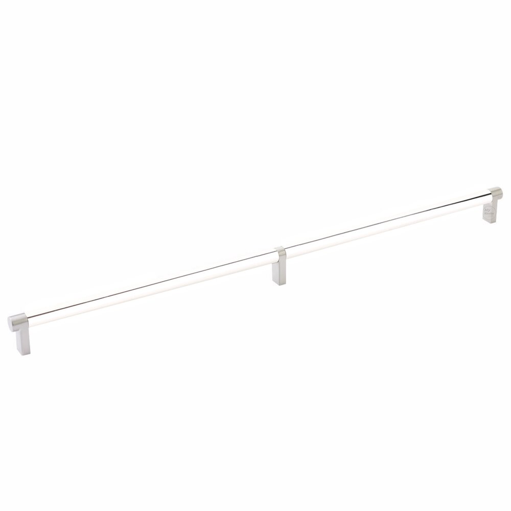 20" Centers Rectangular Stem in Satin Nickel And Smooth Bar in Polished Nickel