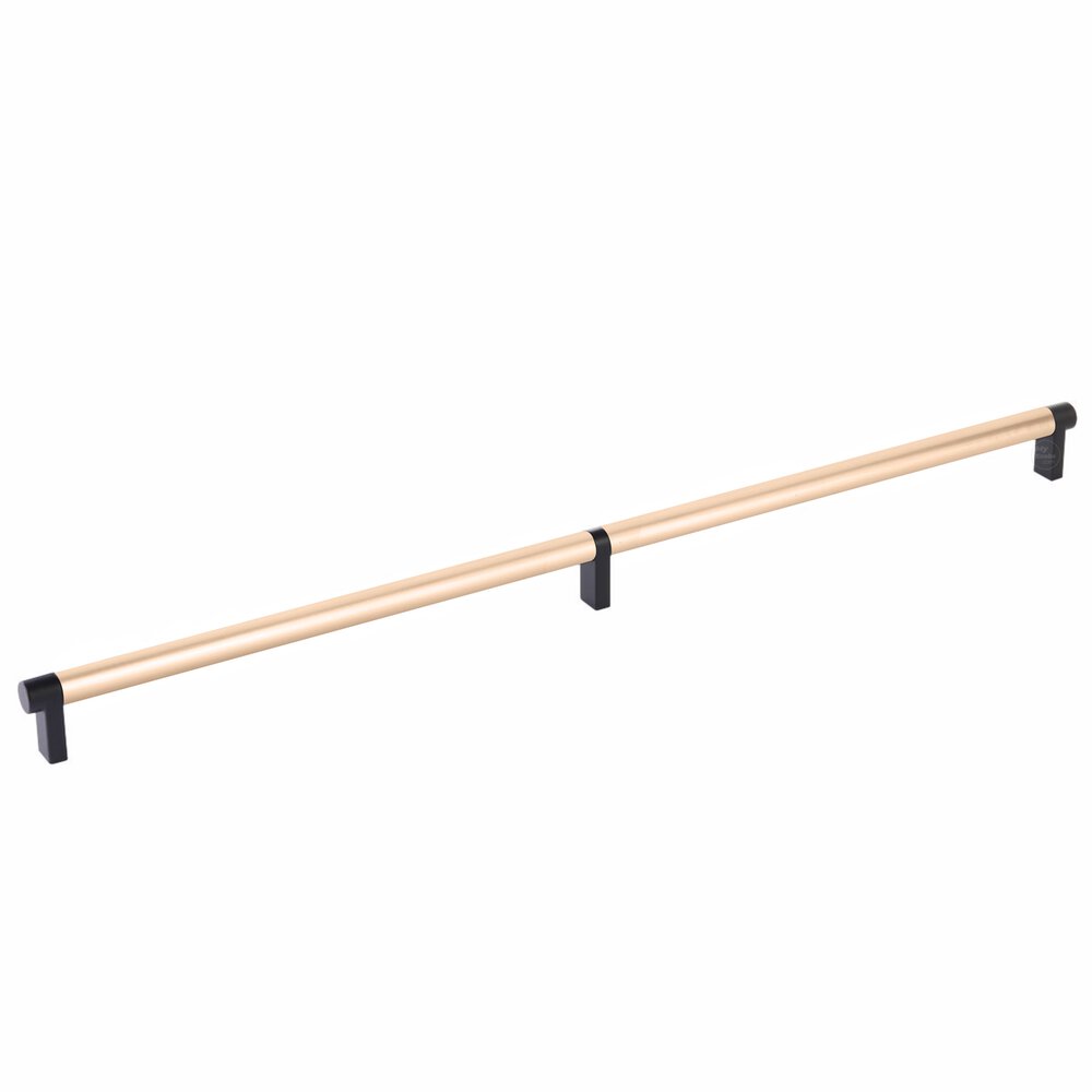 20" Centers Rectangular Stem in Flat Black And Smooth Bar in Satin Copper