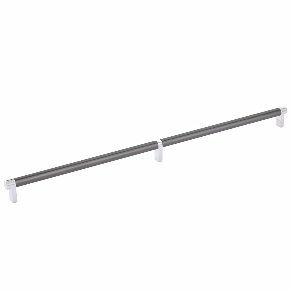 20" Centers Rectangular Stem in Polished Chrome And Smooth Bar in Oil Rubbed Bronze