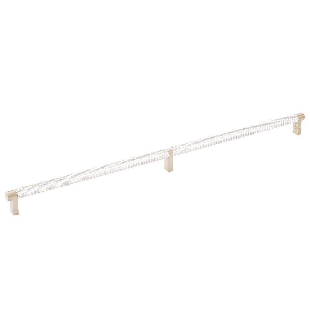 20" Centers Rectangular Stem in Satin Brass And Knurled Bar in Polished Nickel