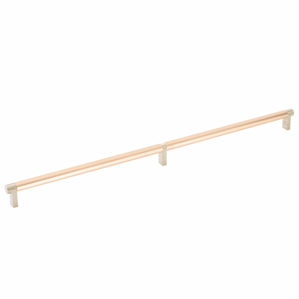20" Centers Rectangular Stem in Satin Brass And Smooth Bar in Satin Copper