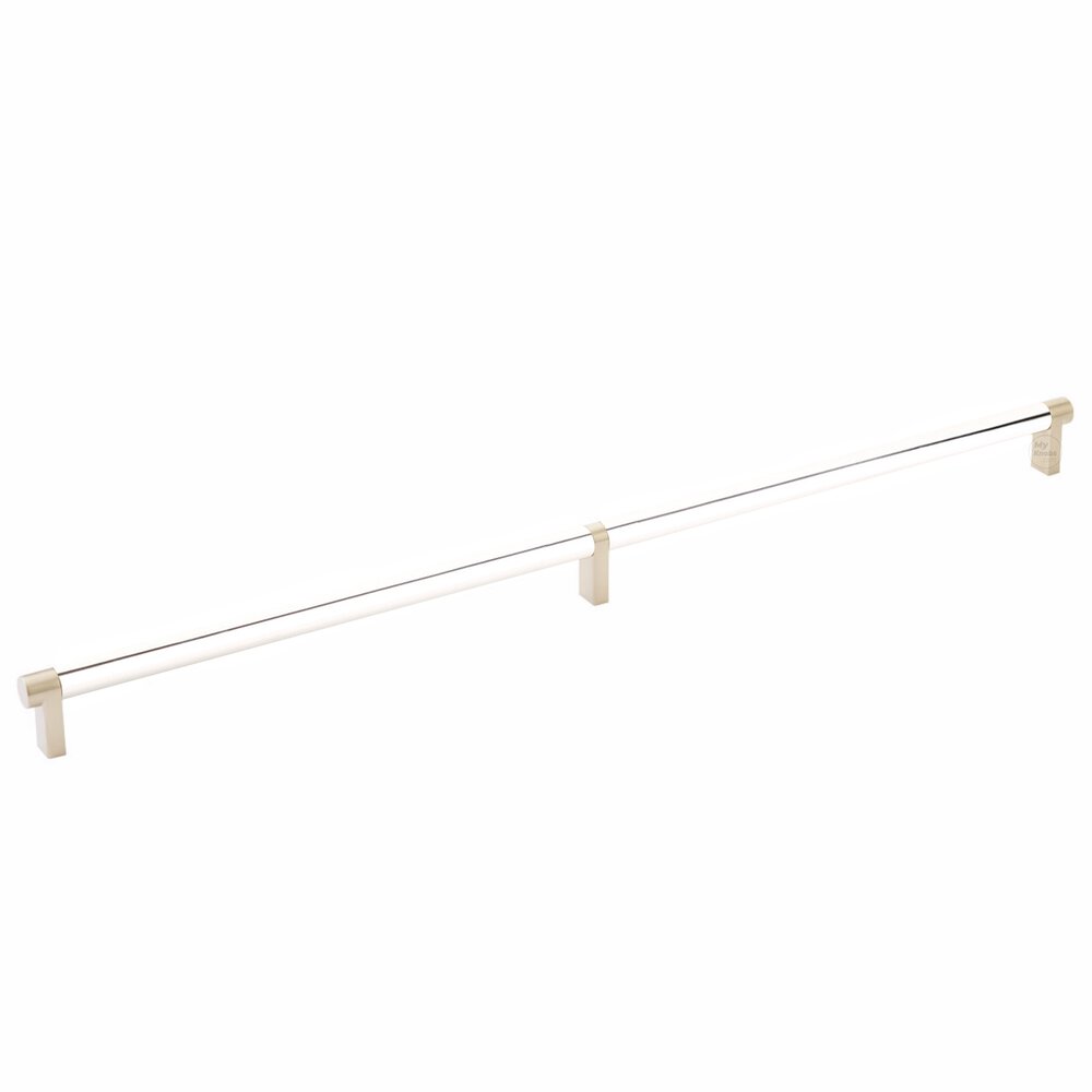 20" Centers Rectangular Stem in Satin Brass And Smooth Bar in Polished Nickel